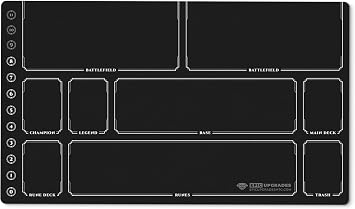 Riftbound Playmat with Zones | 24"x14" Unofficial Minimalist Card Mat | Play Mat Gift for Riftbound Player | 7 Color Options Black