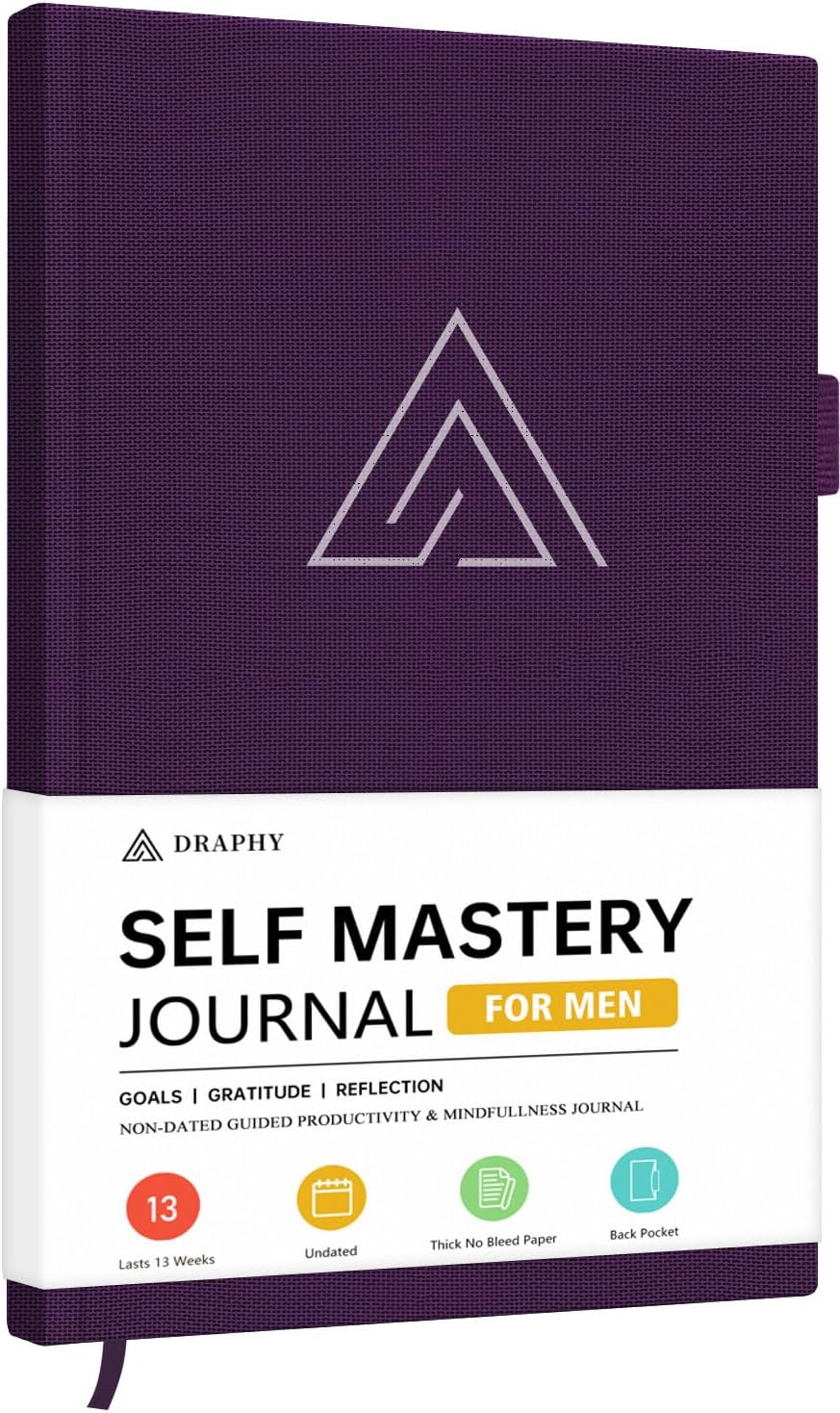 Self-Mastery Journal for Men – Gratitude and Productivity Journal for More Happiness, Positivity, Growth, Mindfulness, Self Care and Reflection – Guided Inspirational Journals for Men & Women