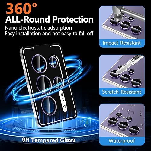 Vista 1073 de para Samsung Galaxy Z Flip 7 Protector de Lente de Cámara, Cubierta de Lente de Vidrio Templado con Anillo de Metal Individual, [Fuerte Adhesión] 1