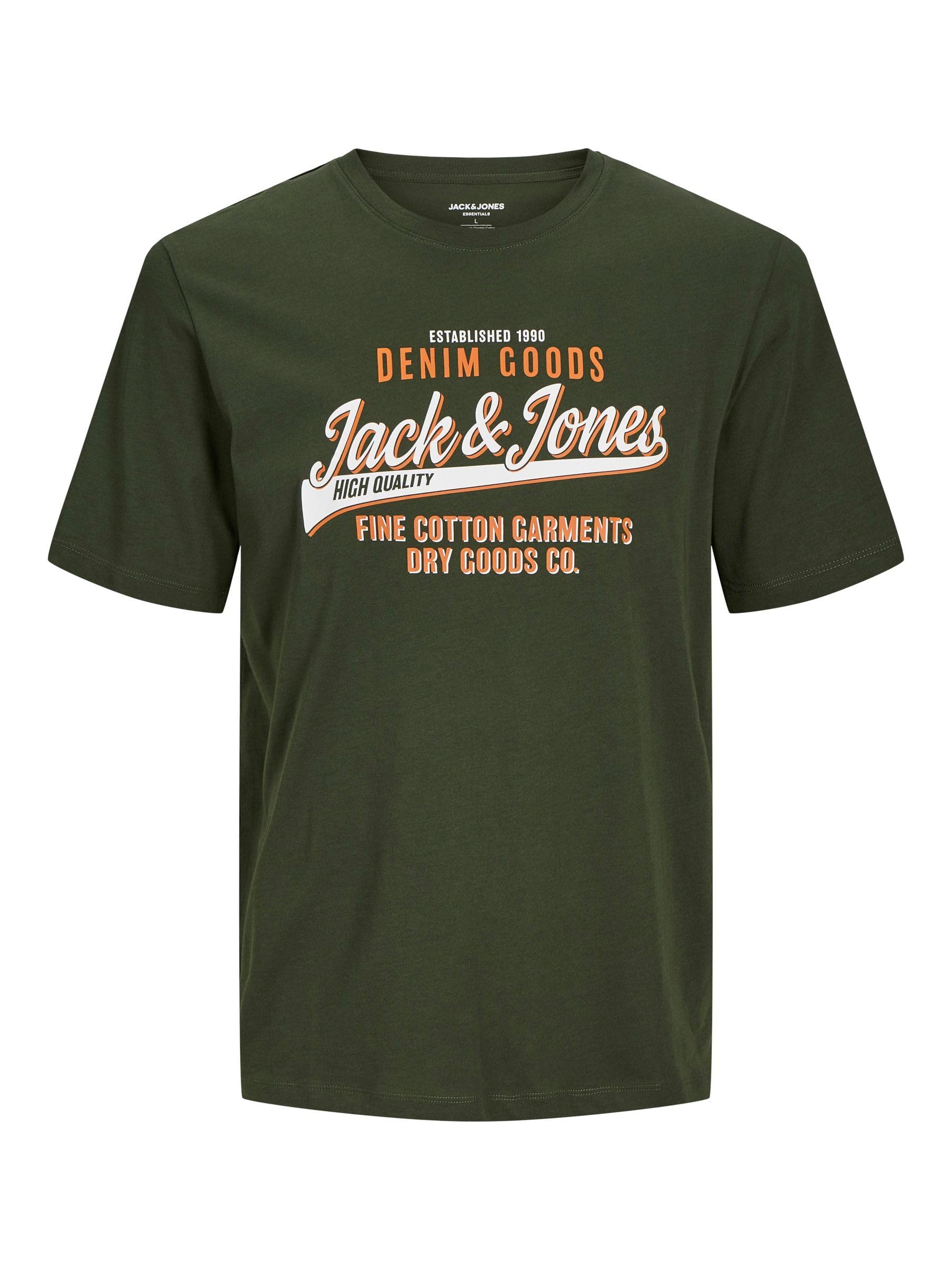 Jack & Jones Male T-Shirt Plus Size Logo T-Shirt, Kombu Green, 3XL