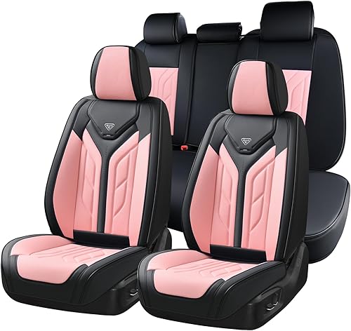 Vista 129 de Coverado Juego completo de fundas para asiento delantero y trasero para automóvil, cuero, impermeables, acojinadas, protectoras, ajuste universal