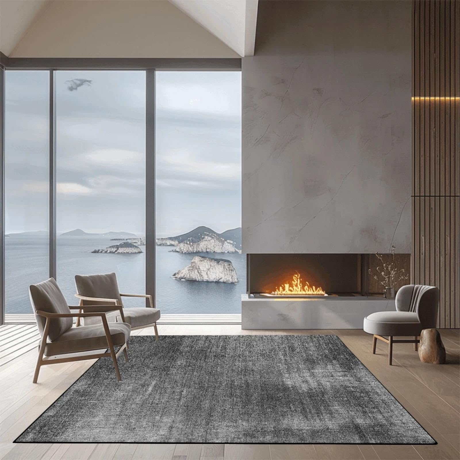 Tapis de salon flanelle isolant pour sol froid chambre et espace table basse