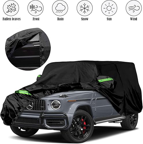Miniatura 8 de Fundas impermeables de repuesto para Mercedes Benz Clase G 500 550 650 650 2004-2022, 6 capas para todo tipo de clima, con puerta de cremallera y
