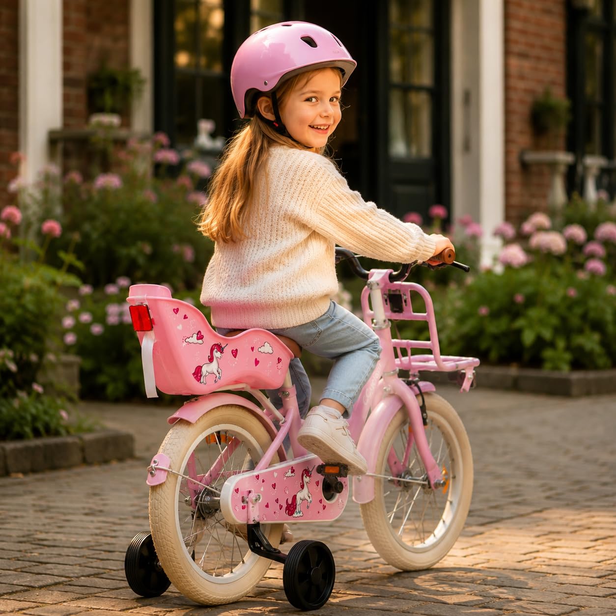 Vélo Enfant 12 14 16 Pouces Garçon Fille - Vélo pour Enfant avec Petites Roues - 2 à 6 Ans - Frein Rétropédalage et Sonnette