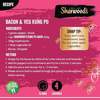 Sharwood's Kung Po Sauce, Sweet & Sticky Stir-Fry, 425 g Jar (1-Pack)