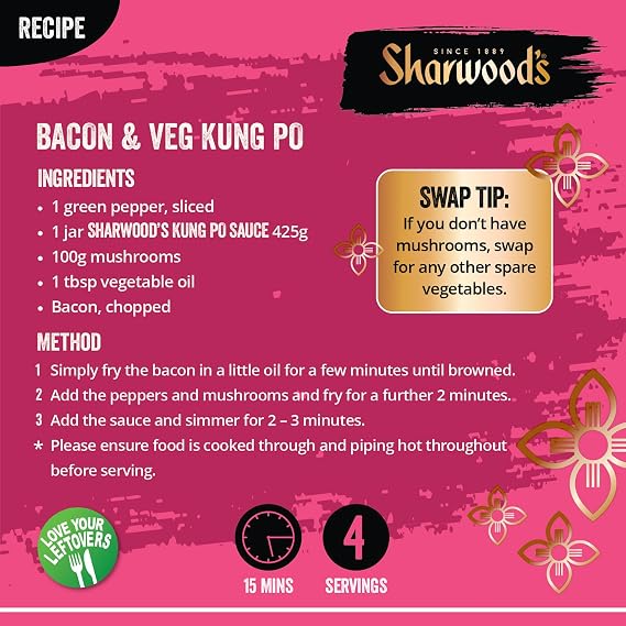 Sharwood's Kung Po Sauce, Sweet & Sticky Stir-Fry, 425 g Jar (1-Pack)