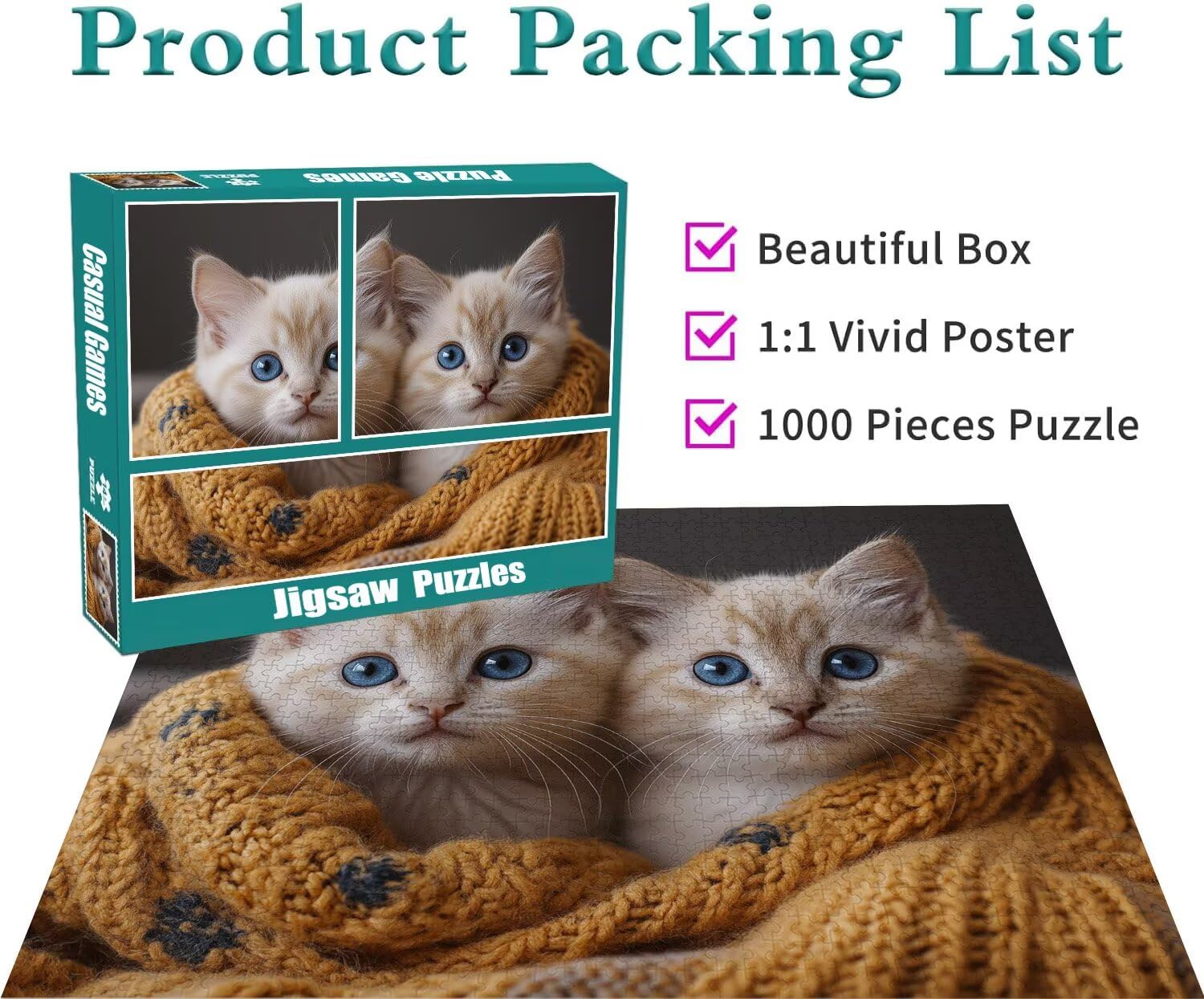 Puzzle Erwachsene 2000 Teile Katze Haustier Educa Jigsaw für Kinder ab 8 Jahren Mädchen Jungen, Erwachsene Impossible Klassische Puzzles Schwer, Anspruchsvoll Spielspaß, Als Geschenke 70x99cm t-638
