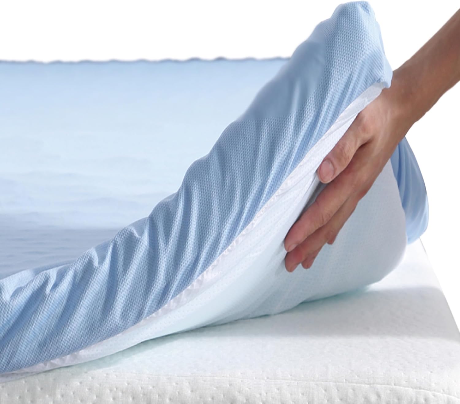 Roost Sleep Cool Cloud 3 Inch Gel Memory Foam Queen Mattress Topper – Cooling Bed Topper for Back Pain and Pressure Relief, Removable Washable Cover, Ventilated Design, Fits Queen Beds