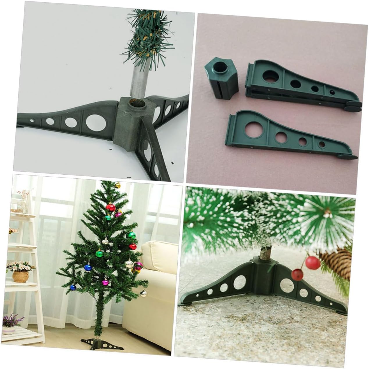 Cabilock 2pcs Christmas Tree Stand Xmas Tree Holder Base Easy Assembly Stable Support for Holiday Decorations
