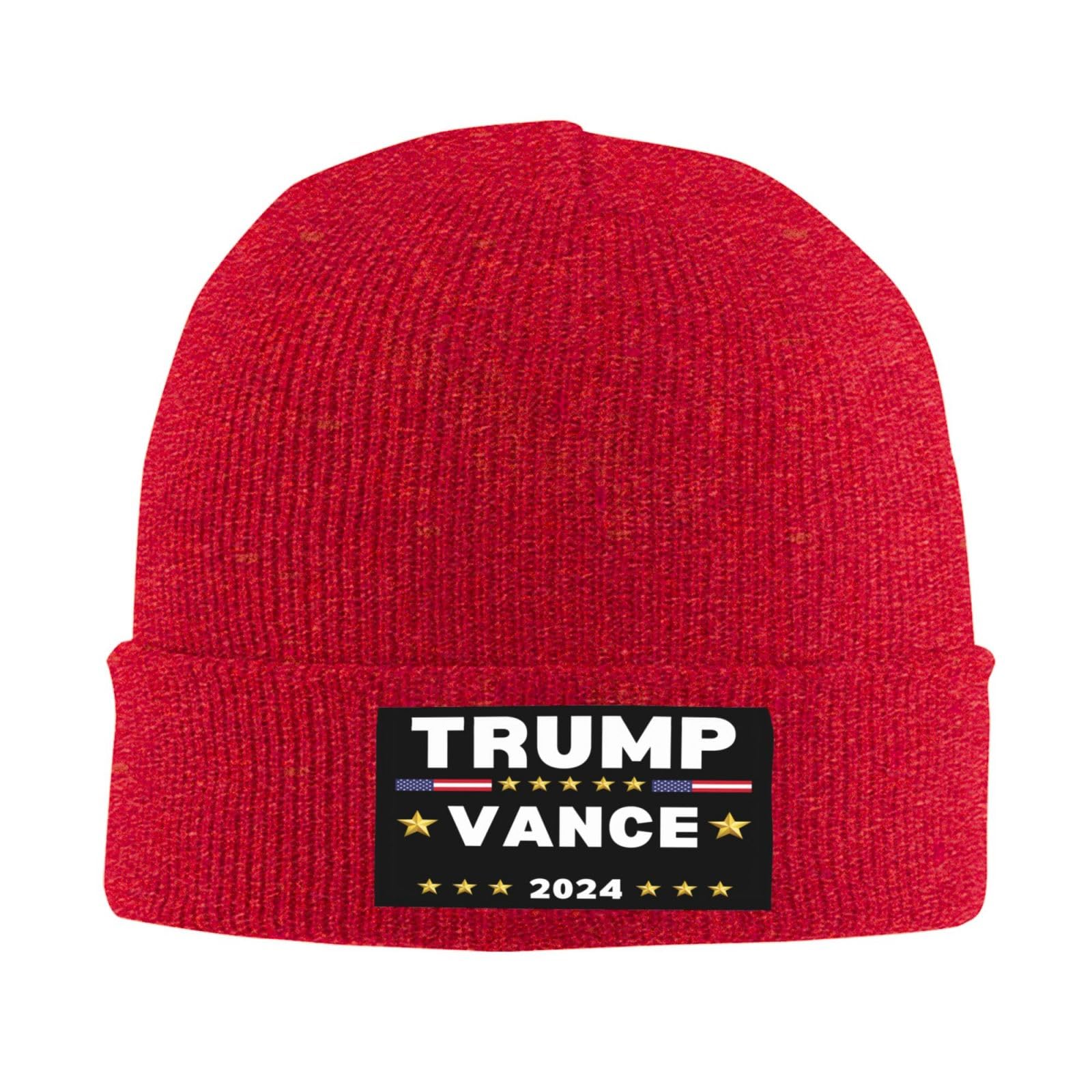 peiyeety Vote for Trump Vance Kennedy 2024 Election Save America Again Knit Hat Winter Hats Beanie Cap Red