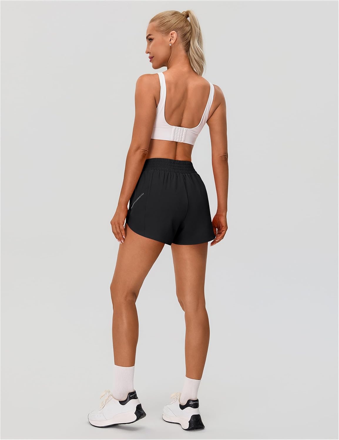 BMJL Womens Workout Gym Shorts Athletic Yoga High Waisted 2 in 1 Sporty Dolphin Running Shorts with Zip Pocket 2.5" - Image 5