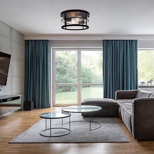 Miniatura 6 de Darkaway Lámpara de techo de montaje empotrado, lámpara de techo industrial de 11.6 pulgadas, para exteriores e interiores, cerca del techo con