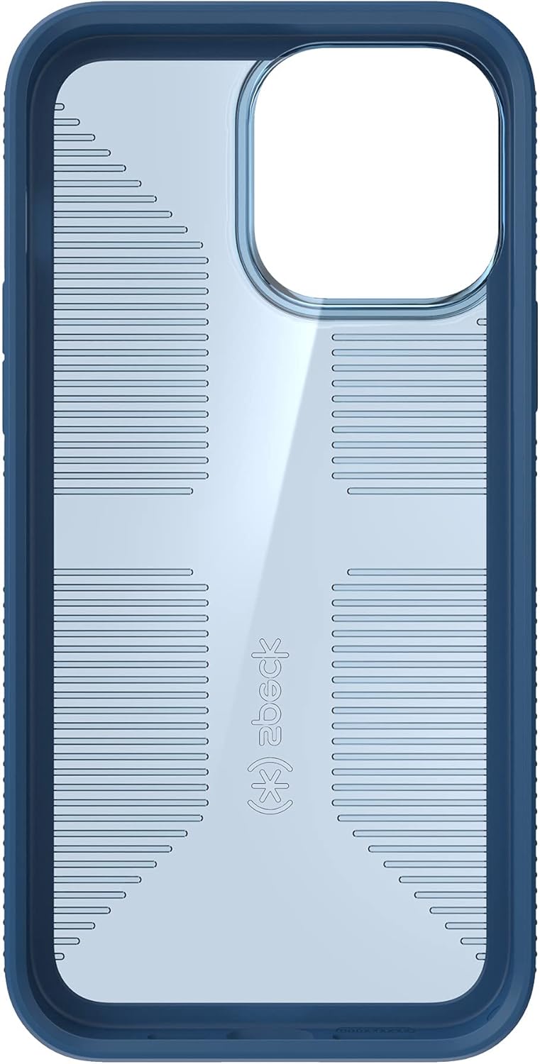 Speck iPhone 13 Pro Max Case - Drop Protection Fits iPhone 12 Pro Max & iPhone 13 Pro Max Phones - Compatible with MagSafe, Extra Grip, Dual Layer Slim Design - Glass Navy, Winter Navy GemShell