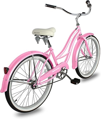 Miniatura 3 de MICARGI Bicicleta híbrida de 2426 pulgadas para adultos, bicicleta híbrida de ciudad de 17 velocidades, marco de acero, bicicleta de viaje para