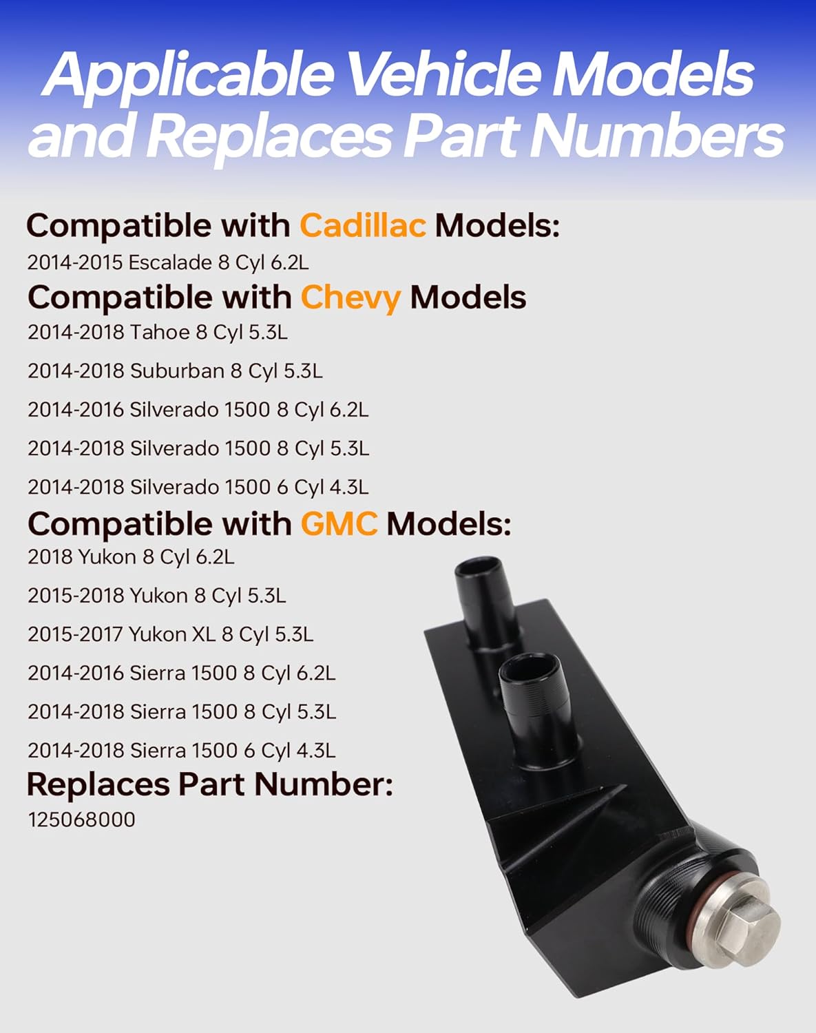 Flecto 125068000 Automatic Transmission Cooler Full Flow Bypass Valve Upgraded Compatible with 2014-2018 Chevy Silverado 1500, Sierra, Tahoe, Yukon & Cadillac Escalade, GM 6L80 Prevents Overheating