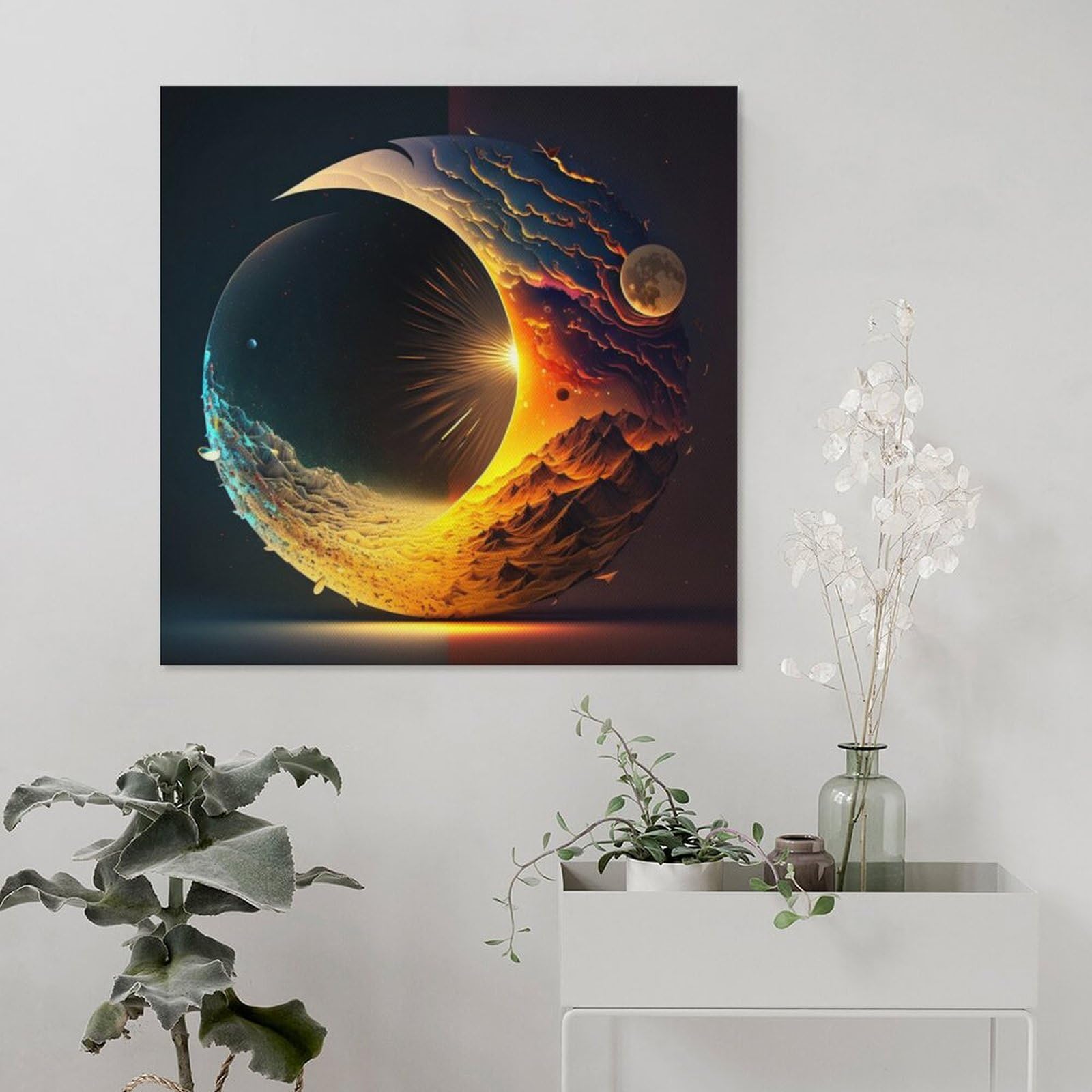 Modern Art Poster Solar Eclipse Poster Cosmic Solar Eclipse Poster
