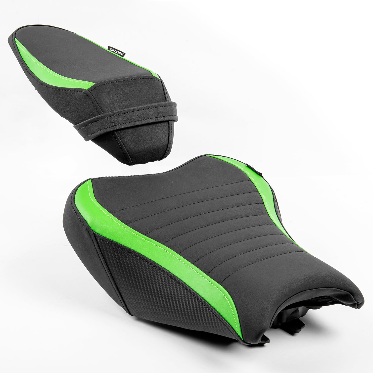 Ensemble de coussins de siège conducteur avant en cuir pour moto adapté pour Z900 Z 900 2017 2018 2019 2020 2021 2022 2023 2024 Coussin arrière doux pour soulager la pression, vert
