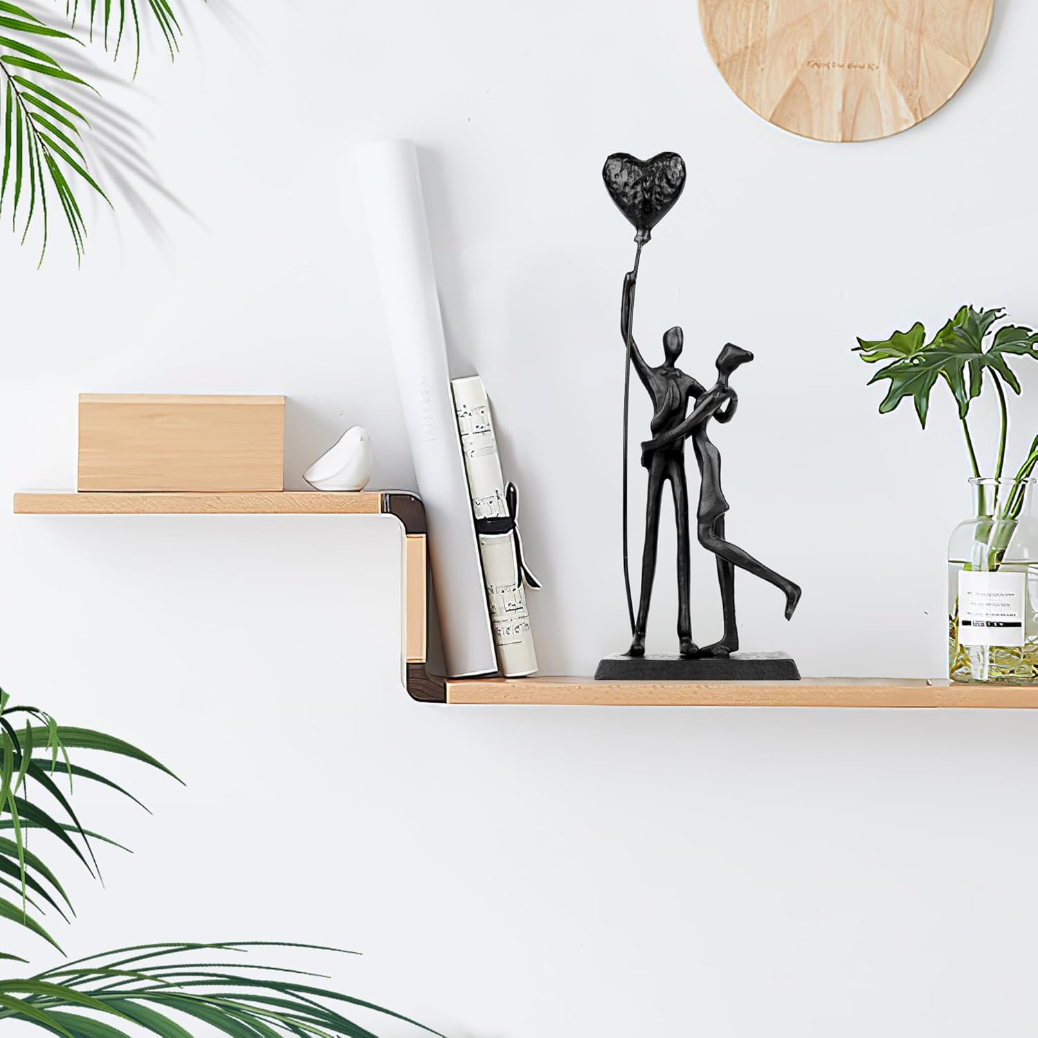 Wedding Gifts, Anniversary for Couple Her Him - Loving Couple Iron Sculpture, 12in Metal Statues for Home Decor, Wedding Anniversary Romantic Gifts for Women Men Birthday - Image 5