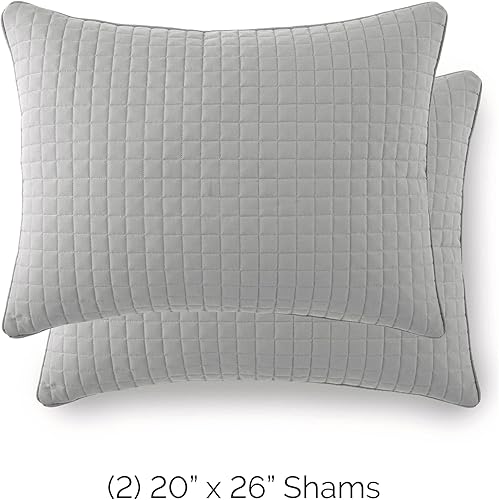 Vista 234 de Fundas Southshore Fine Linens Vilano Springs, para almohada, acolchadas, Microfibra, Pizarra, 20" x 36" 01 - Blanco brillante