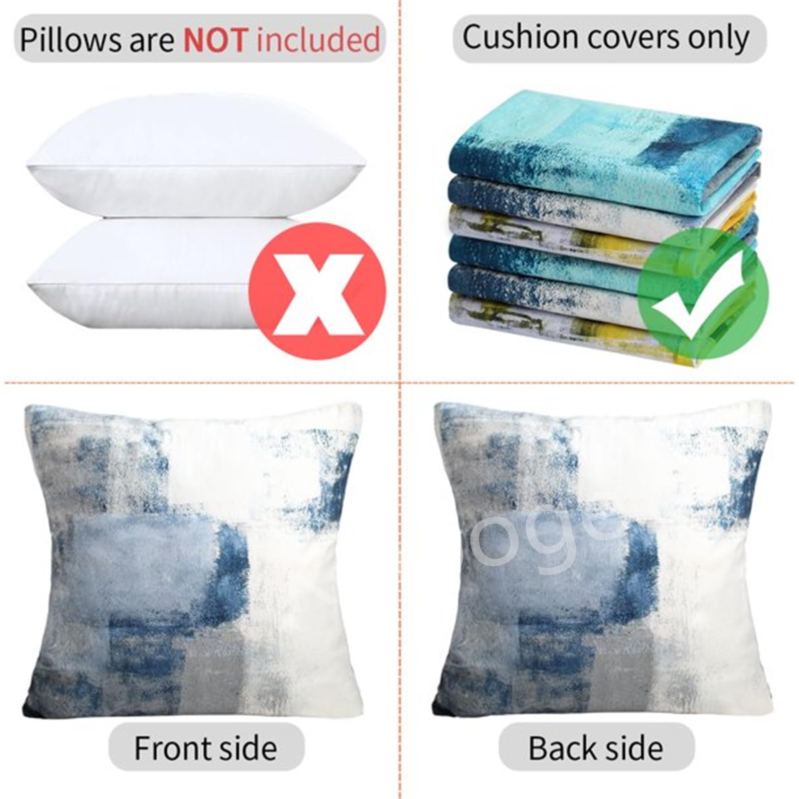 Kissenbezug Outdoor Wasserdicht Sofakissen Blau Rot Quadratisch Weich Dekokissen Sommer Kissenhülle Mit unsichtbarem Reißverschluss für Sofa Wohnzimmer Balkon Garten Kissen 65x65cm Pariser Turm F-622