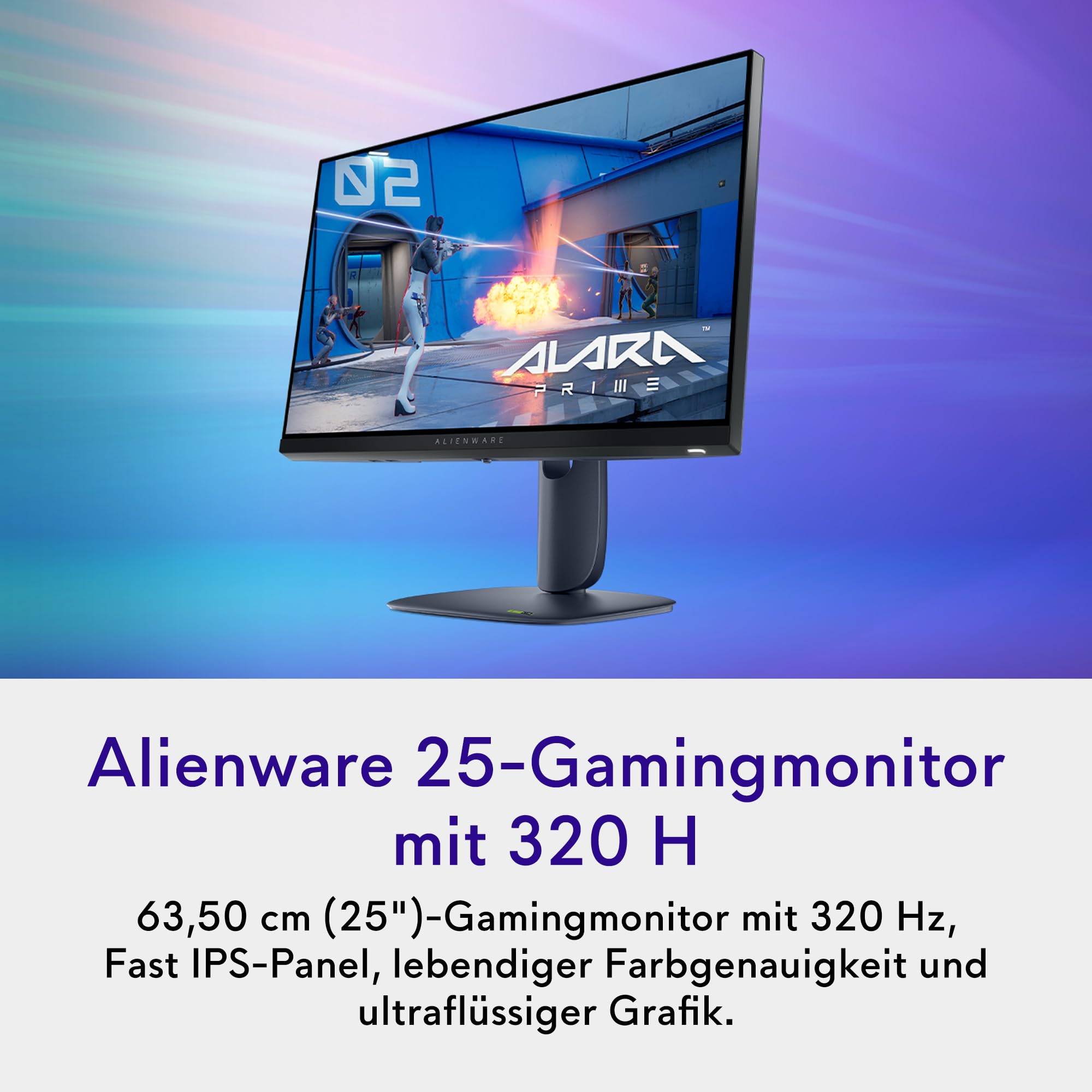 Alienware 25 Gaming Monitor - AW2525HM, Full HD (1920x1080), 320Hz, Fast IPS, 0.5ms, NVIDIA G-SYNC Kompatibel, AMD FreeSync Premium, DisplayPort, 2 HDMI, 3 USB, 3 Jahre Garantie