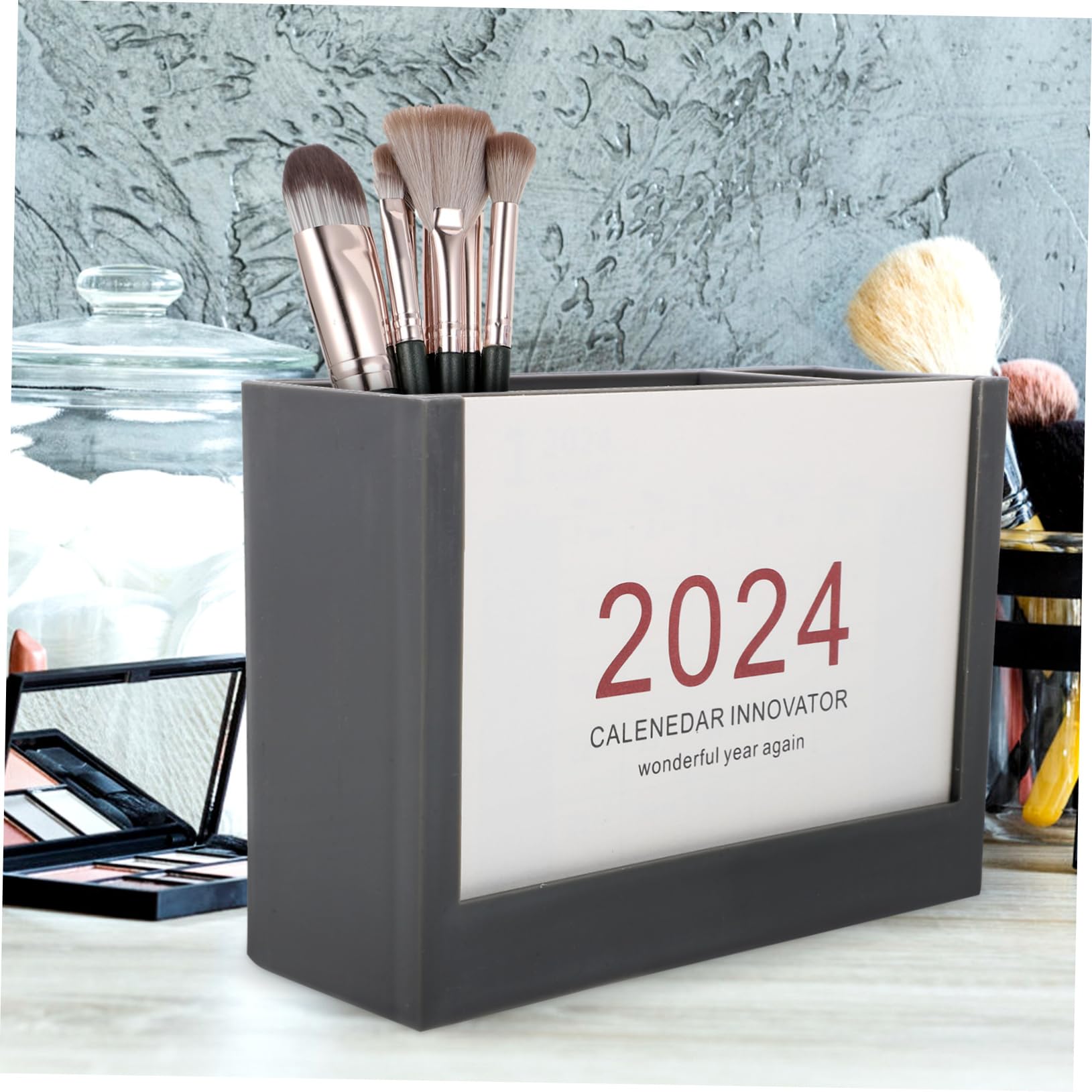 Operitacx 4 Pezzi Semplice Portapenne Calendario Da Tavolo Portapenne In Plastica Per Scrivania Accessori Da Scrivania In Plastica Organizer Per Da Tavolo Secchiello