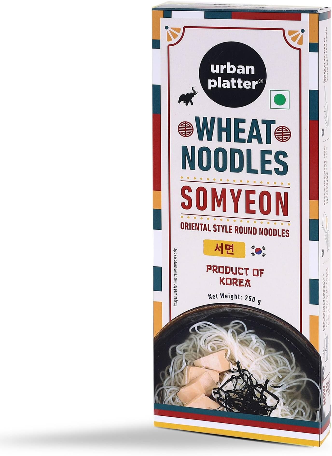 Urban Platter Somyeon Wheat Noodles, 250g (Thin Korean Noodles, Chewy texture, Oriental Style, Product of Korea)