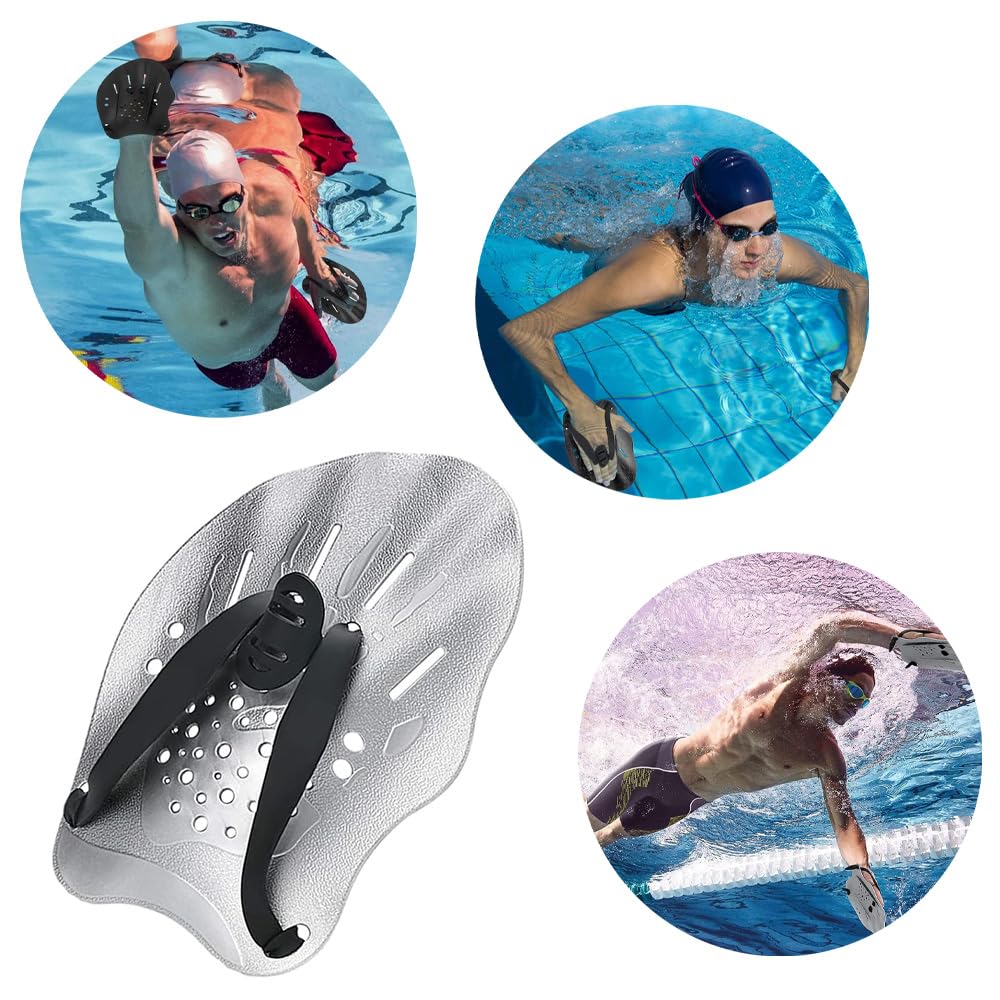 Pagaie Da Nuoto Per Allenamento | Con Cinghie Regolabili | Per Adulti E Bambini | Migliora Tecnica E Forza - Foto 7