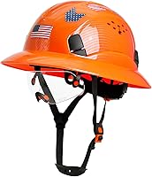 Vista 19 de Carbon Fiber Pattern Full Brim Hard Hat with Visor-OSHA Approved Construction Safety Helmet for Men Women,ANSI Z89.1 Vented Reflective Hardhat with