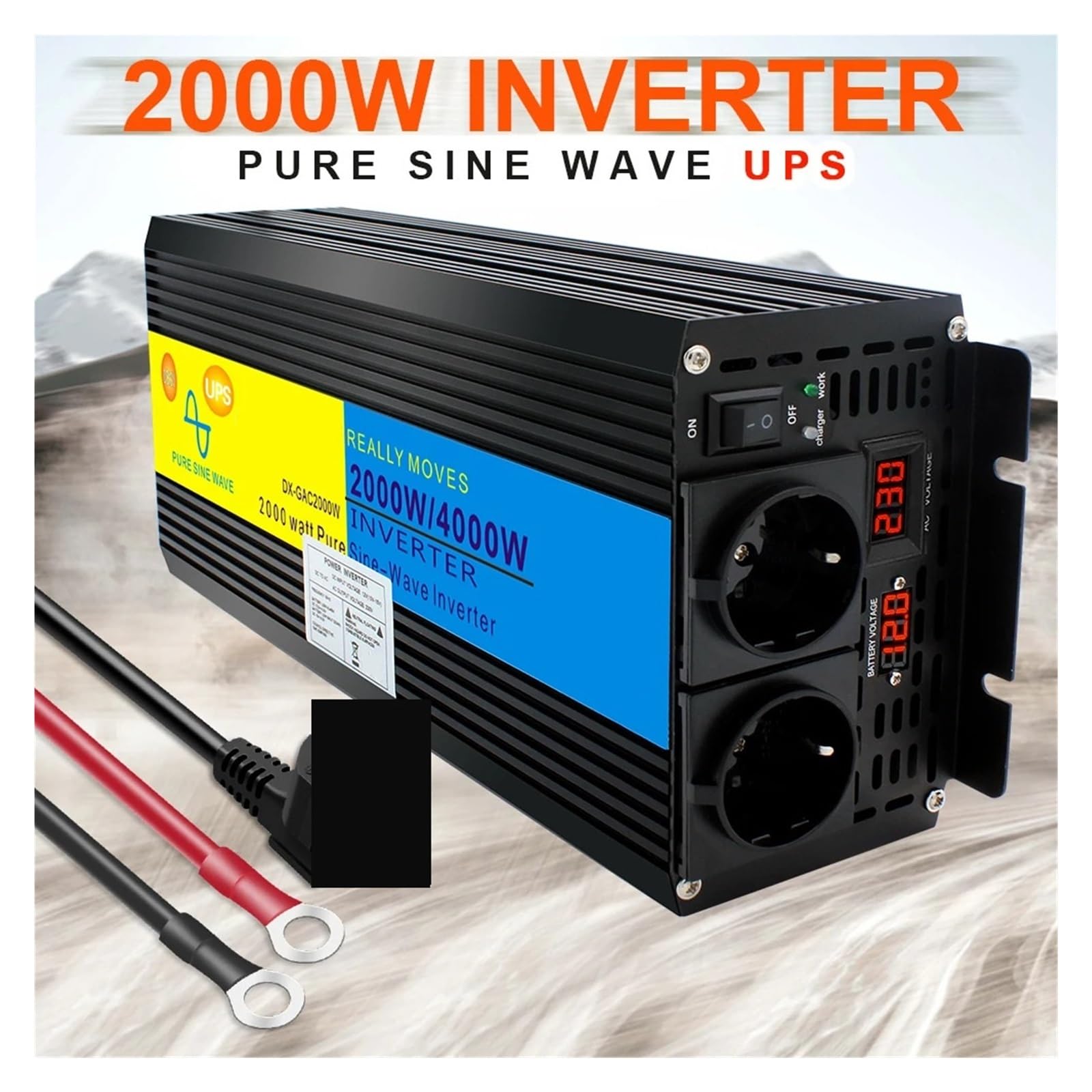 Alimentatore Di Continuità 2000W/4000W Caricatore Inverter A Onda Sinusoidale Pura UPS DC 12V A Display LED CA Alta Efficienza E Praticità(24V)