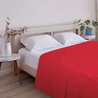 ECOMMERC3 | Sábana Encimera Extrasuave y Confortable Cama 90 - Sábana Encimera Color Rojo Fabricada 100% en España, Transpirable, Fácil Cuidado