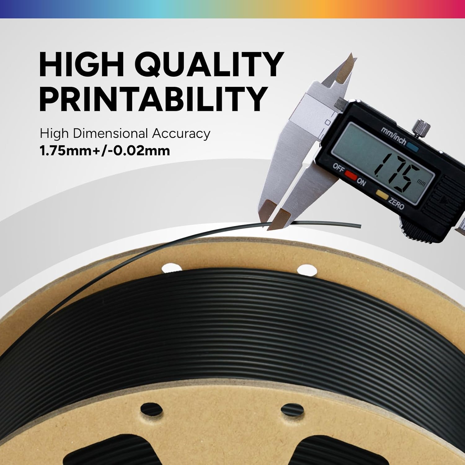 OVERTURE 10KG Bundle PLA Filament 1.75mm, Neatly Wound 3D Printer Filament 10 Pack 1kg Spool (2.2lbs), Dimensional Accuracy +/- 0.02 mm, Fit Most FDM 3D Printers (Black 10-Pack)