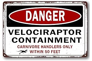Jurassic Park Egg Containment Warning Metal Sign