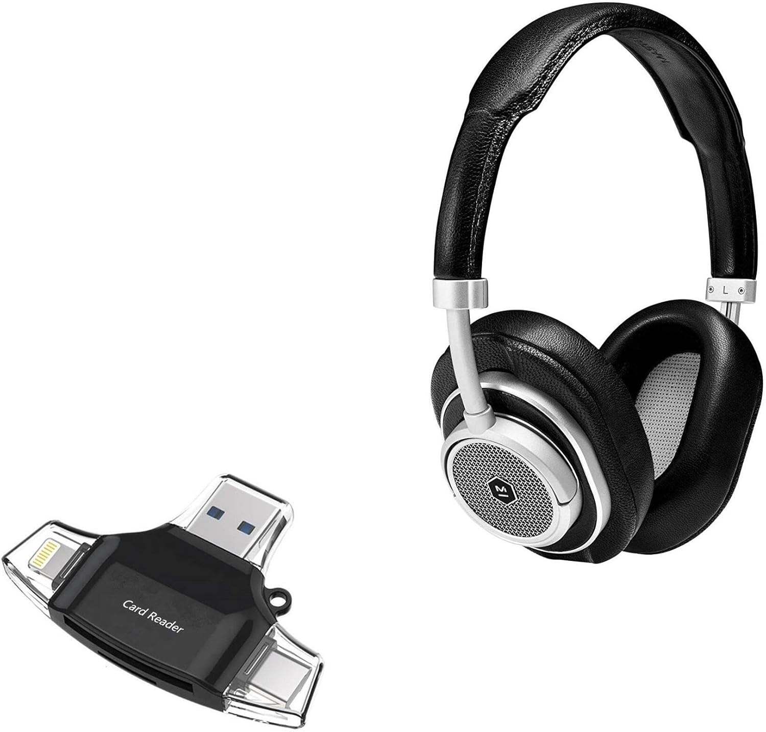 BoxWave Smart Gadget Compatible with Master & Dynamic MW50+ - AllReader SD Card Reader, microSD Card Reader SD Compact USB - Jet Black