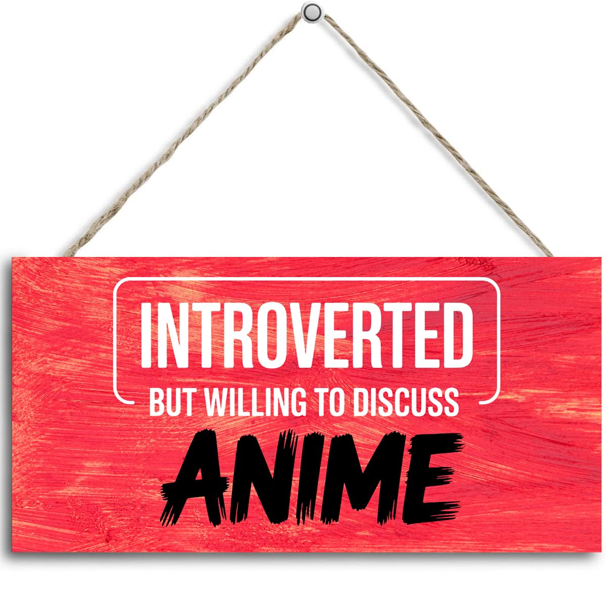 Interesting Anime And Animation Enthusiasts Introverted But Willing To Discuss Anime Wooden Signs,Office Wall Decor, Home Decor Signs Suitable For Gifts To Colleagues And Friends 12 x 6 Inch