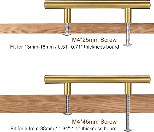 Miniatura 4 de uxcell Tirador de barra en T, 16 pulgadas de longitud, 0.472 in de diámetro, tiradores de gabinete de acero inoxidable de 10 pulgadas (10.079 in)