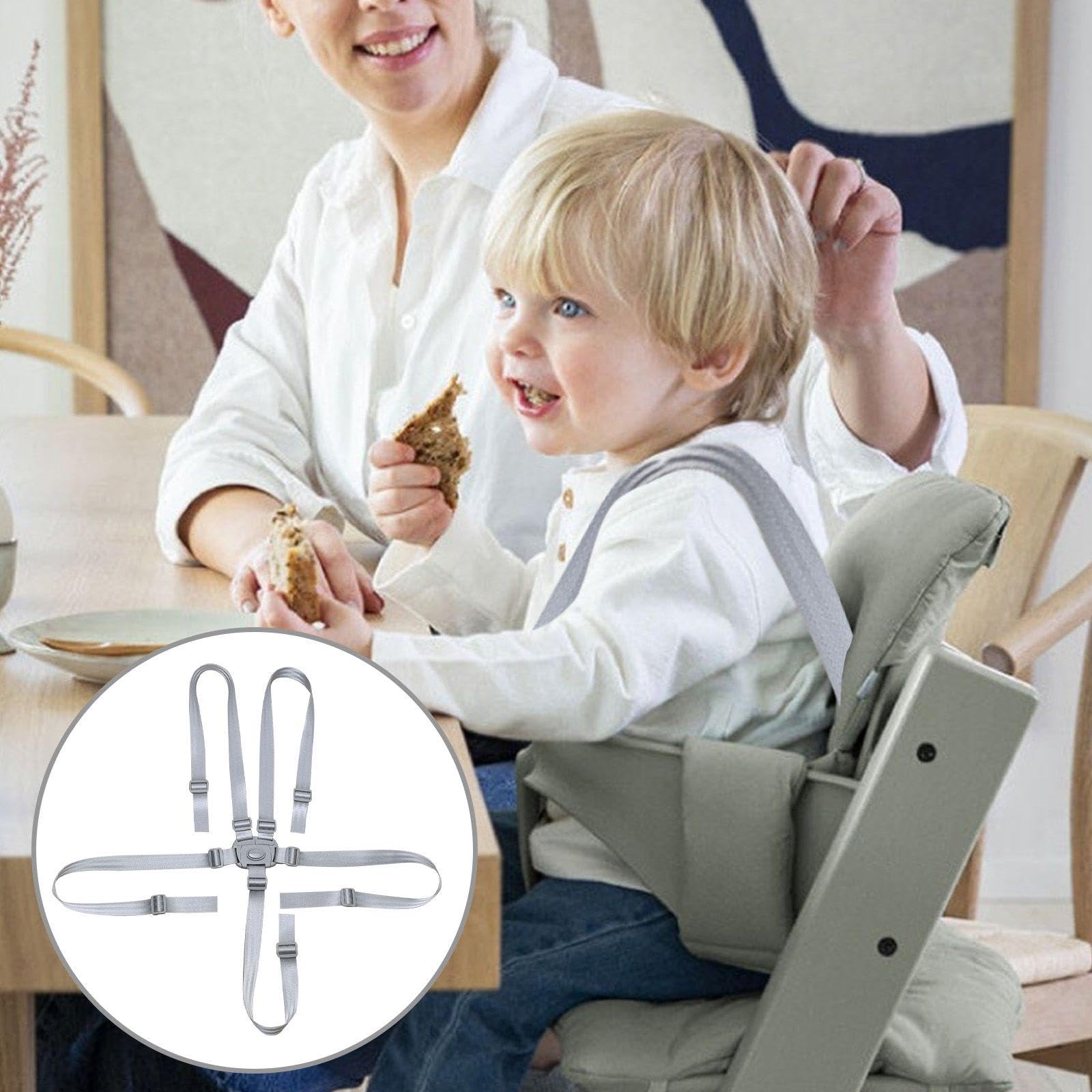 Ceinture De Sécurité pour Chaise Haute 1 Pièce, Ceinture De Sécurité À Cinq Points, Ceinture De Sécurité De Remplacement, Ceinture De Sécurité pour Poussette Réglable, Poussettes
