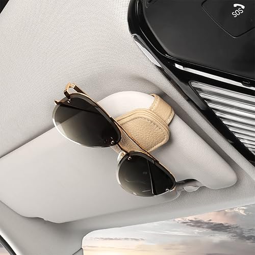 Miniatura 7 de Fekey&JF Soporte magnético de cuero para lentes de sol para automóvil, clip de soporte para anteojos con absorción magnética para visera solar de