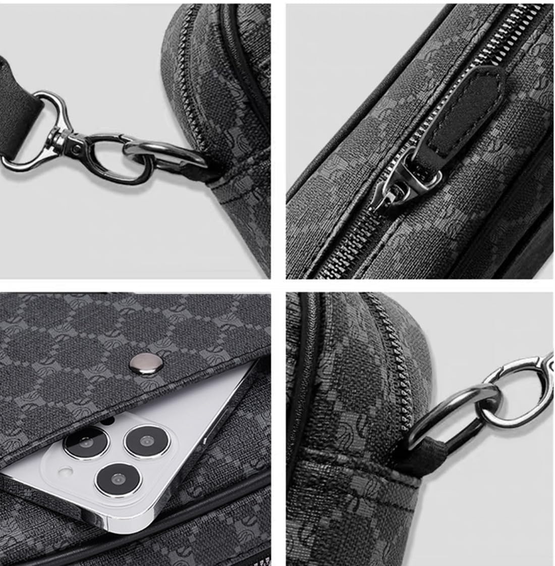 Sacs bandoulière homme,Sacoche Bandouliere Multifonctionnel,Sac à Bandoulière vintage shoulder pour homme,Sacs business,petit Étanche loisirs sac à dos,pour le travail,les voyages (Noir)