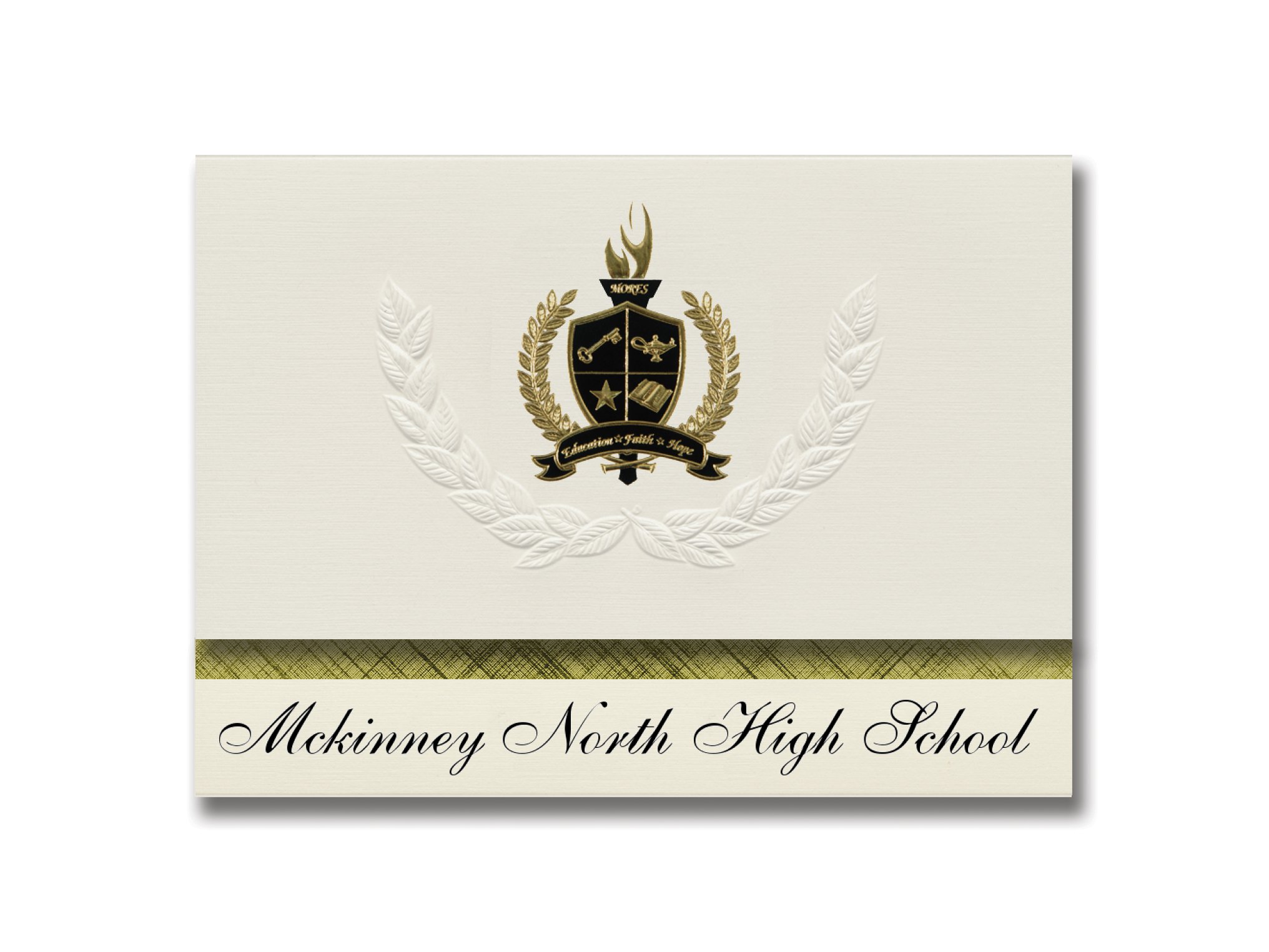 Signature Announcements Mckinney North High School (Mckinney, TX) Graduation Announcements, Presidential style, Basic package of 25 with Gold & Black Metallic Foil seal