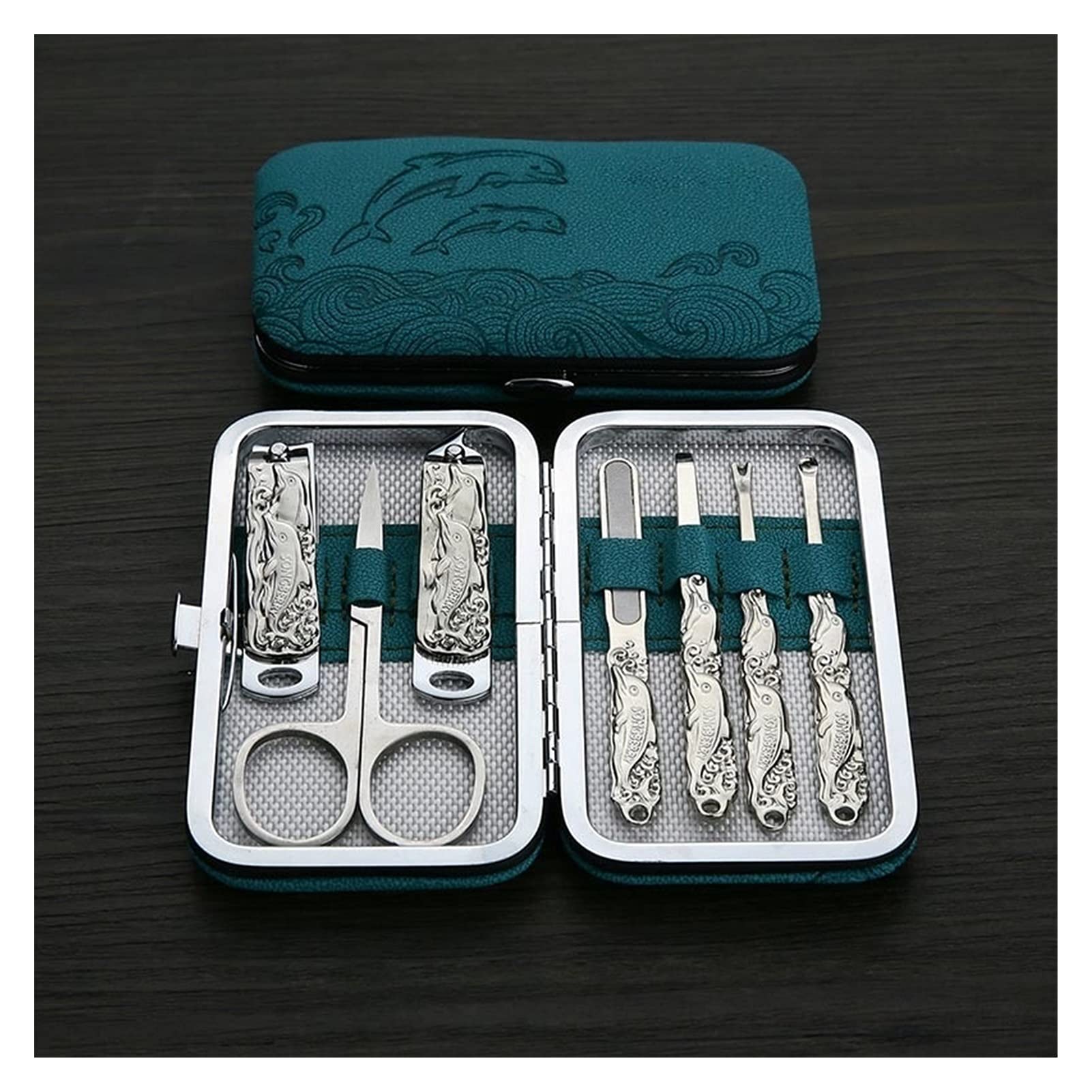 Juego de Cortaúñas Manicura Manicure Pedicure Herramientas de Acero Inoxidable Azul Dolphin Nail Clippers Kit de Aseo para el Cuidado Personal y la Belleza (Color : B)