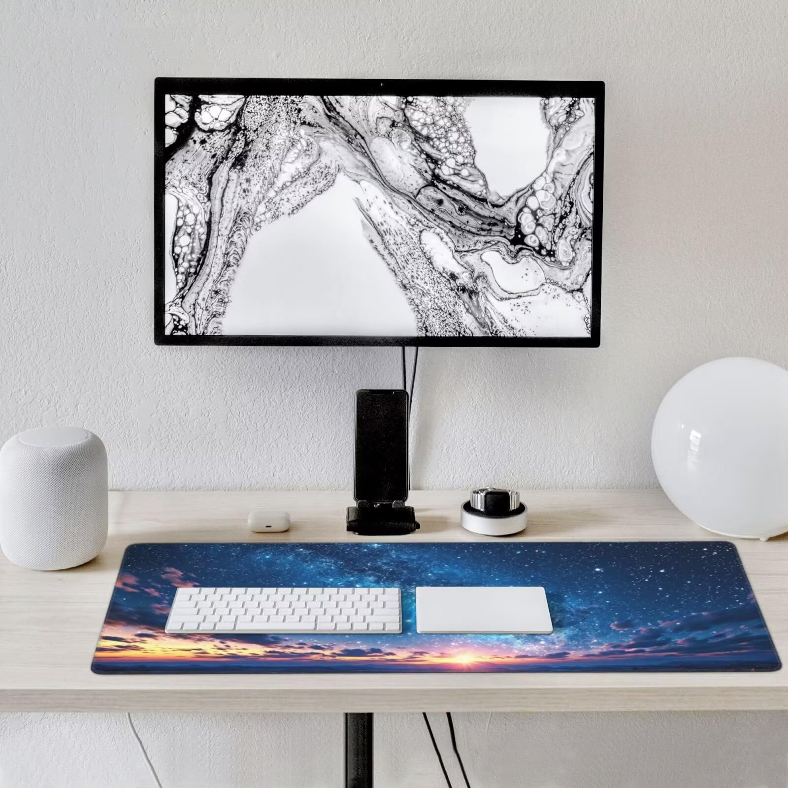Dream Podkładka pod mysz do gier XXL 1200 x 600 mm, podkładka pod mysz dla graczy gwiaździste niebo podkładka XXL z wodoodporną i antypoślizgową gumą, zszyte krawędzie do biura, pod biurko akcesoria