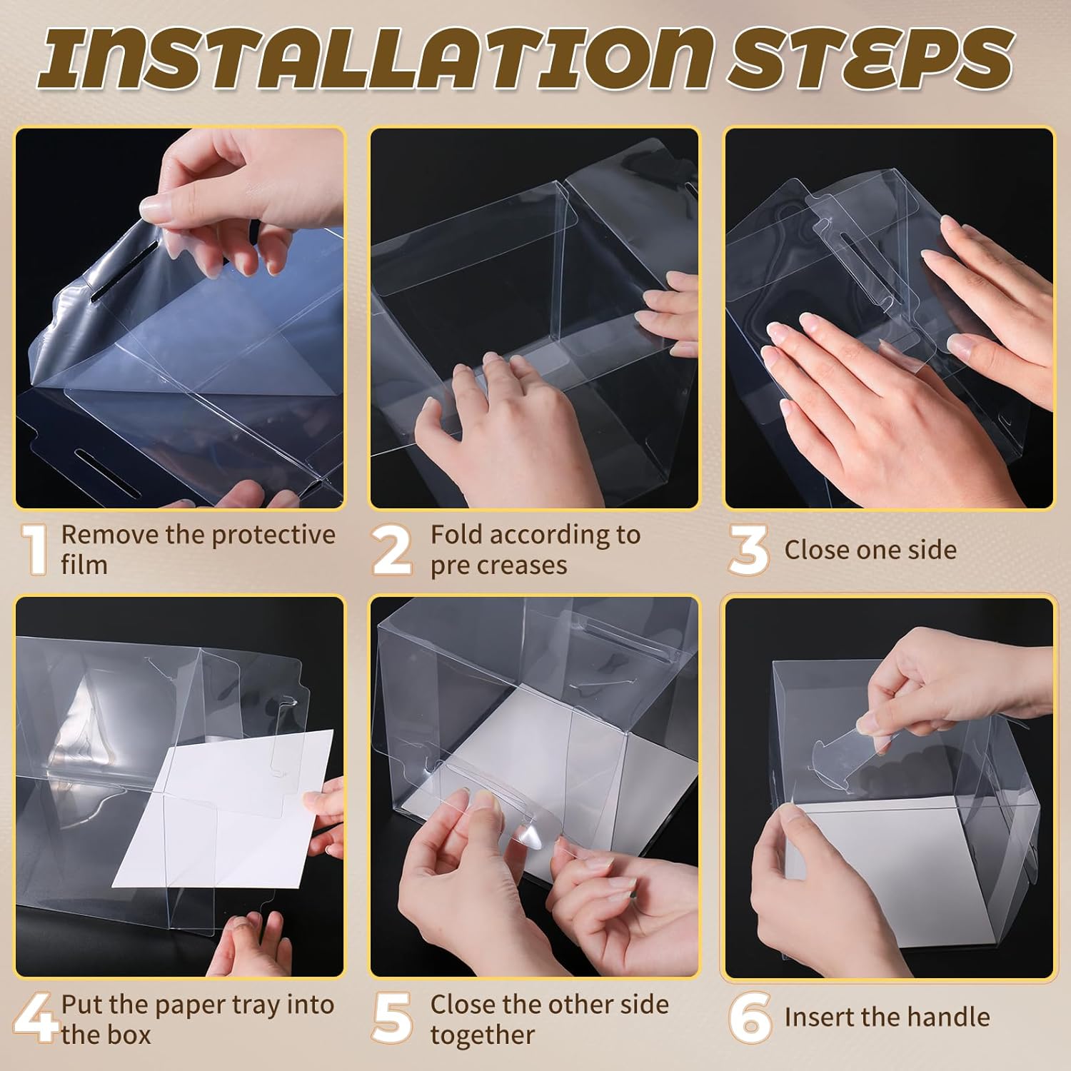 5 inch Clear Cake Boxes 30 Pack - Transparent Bakery Boxes with Handles for Cupcakes, Donuts, Chocolates & Party Treats - Perfect for Weddings, Birthdays Valentine'Day. (5 inch/30 pcs)