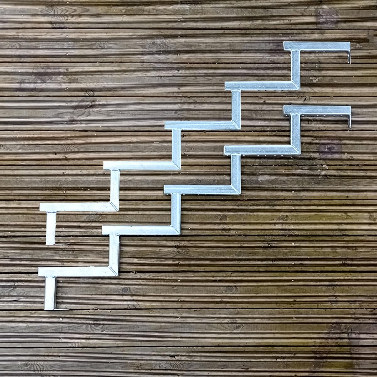 2er Set Stahl Treppenwange 5 Stufen - Option für Setzstufen-Höhe 85cm