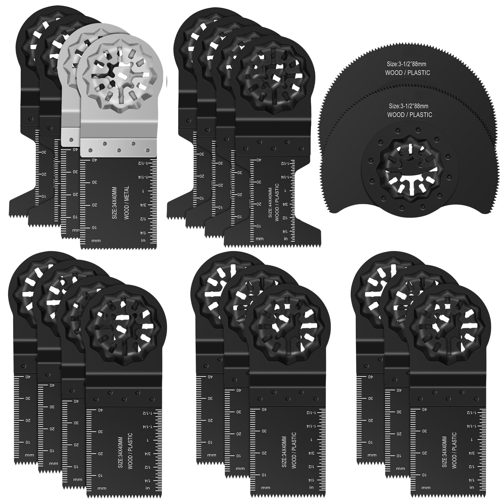 20pcs Multitool Blade Kits Cutting Oscillating Tool Accessories Universal Multi Tools Blade Quick Release Tool Kits,Oscillating Saw Blades Set,for Wood