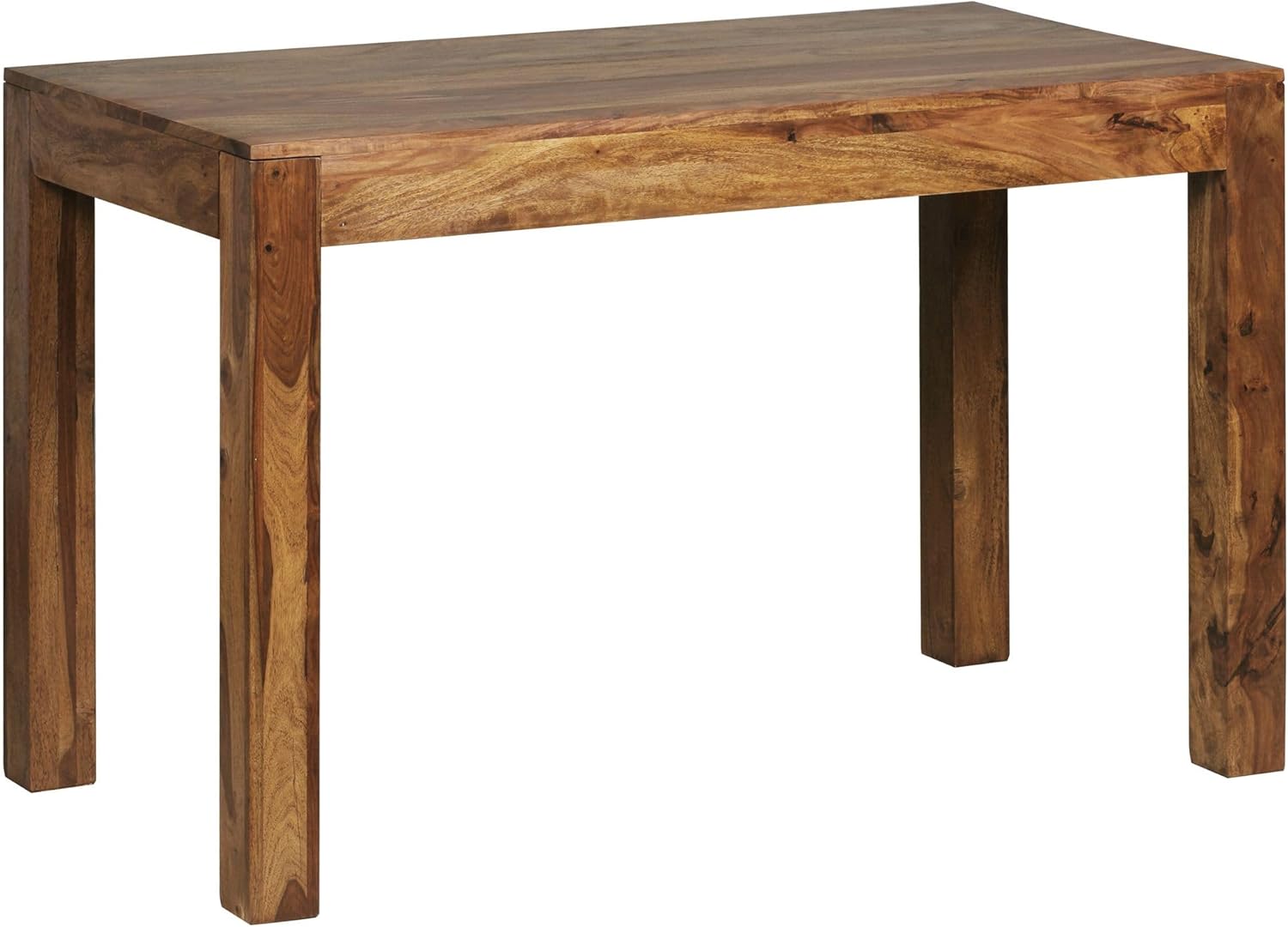 Table Basse Sheesham + 4 Tabourets – Bois Massif, Marron, 87x87x45 Cm (Neuf)