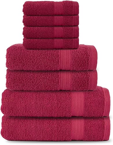 Miniatura 7 de Toallas de baño de algodón, toallas de baño grandes de 27 x 52 pulgadas, paquete de 4, color gris, toallas suaves y absorbentes, para baño,