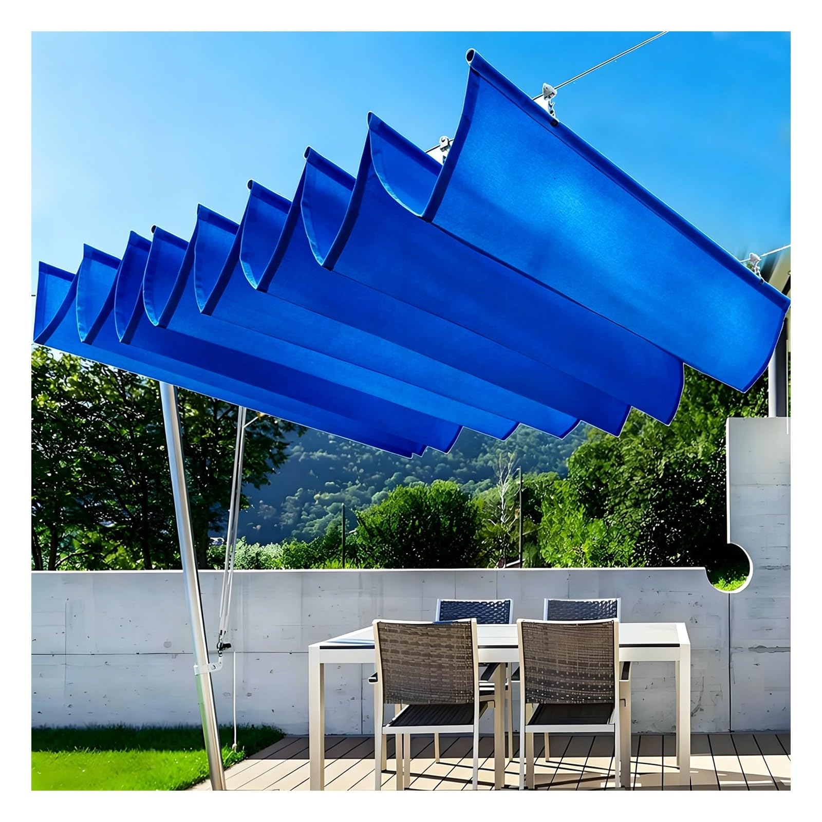 Voile de Vague U en Polyester Anti UV Imperméable pour Terrasse 1.6x20m