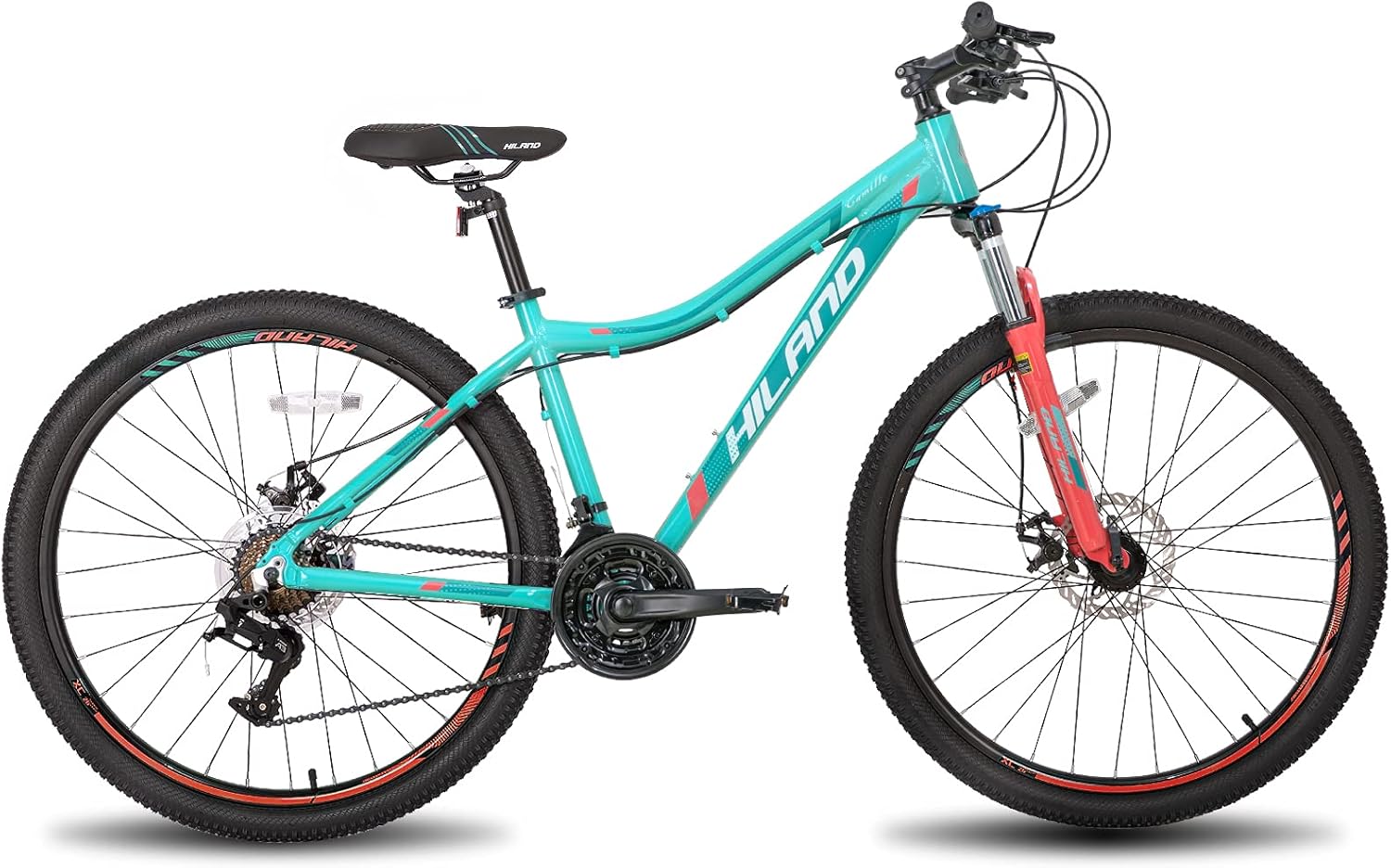 Hiland Aluminum Mountain Bike,with Lock-Out Suspension Fork, 24 Speeds, 26/27.5 Inch for Woman Adult Womens Bike : Sports & Outdoors