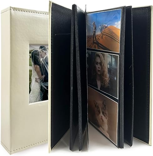 Miniatura 9 de Álbum de fotos de 4 x 6 pulgadas para 300 fotos, cubierta de piel sintética para álbumes de bodas, álbumes de fotos familiares, bolsillo,